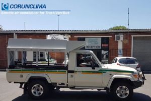 Corunclima rooftop aircon are adapted in the truck body in Southern Africa